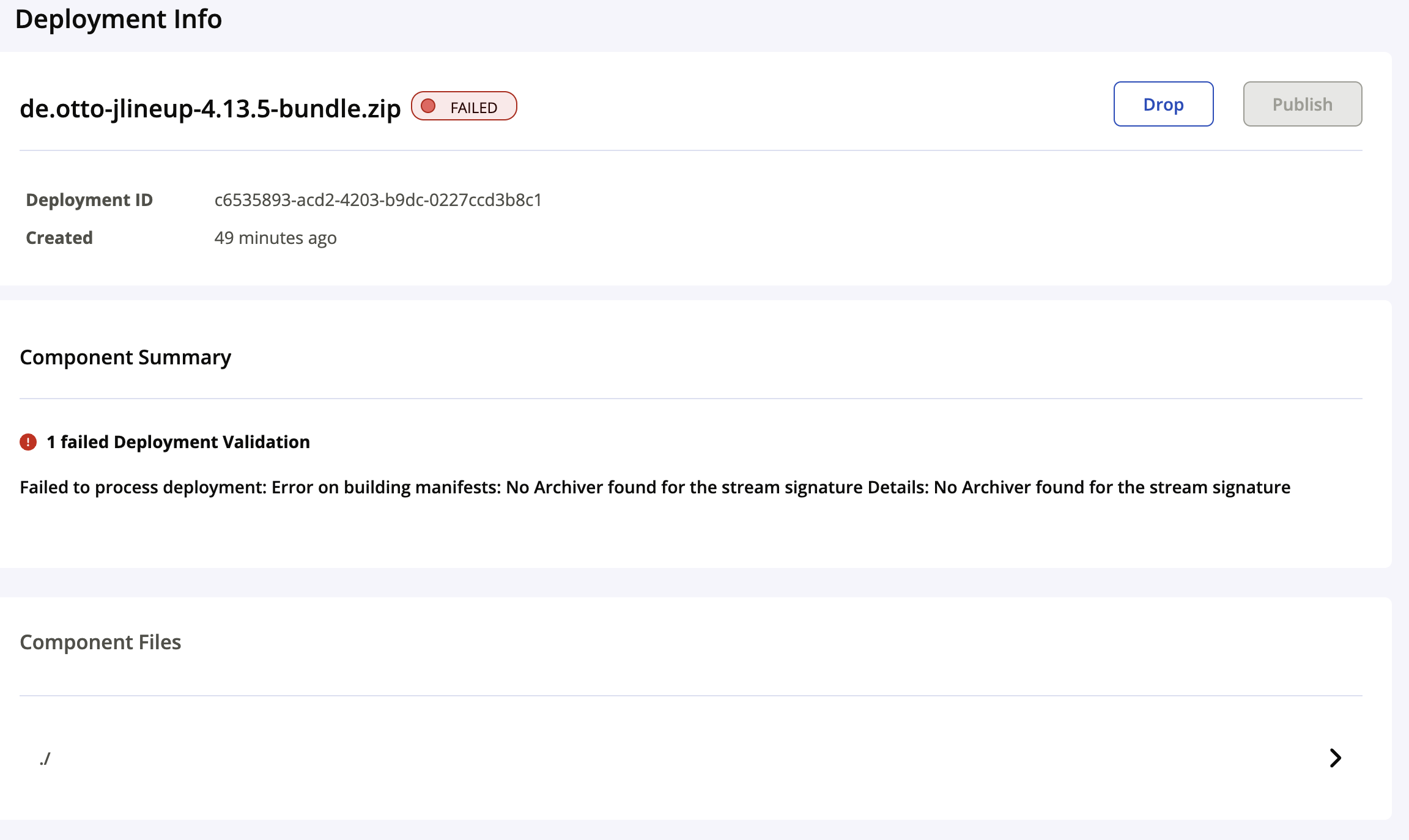 Maven Central Error Screenshot